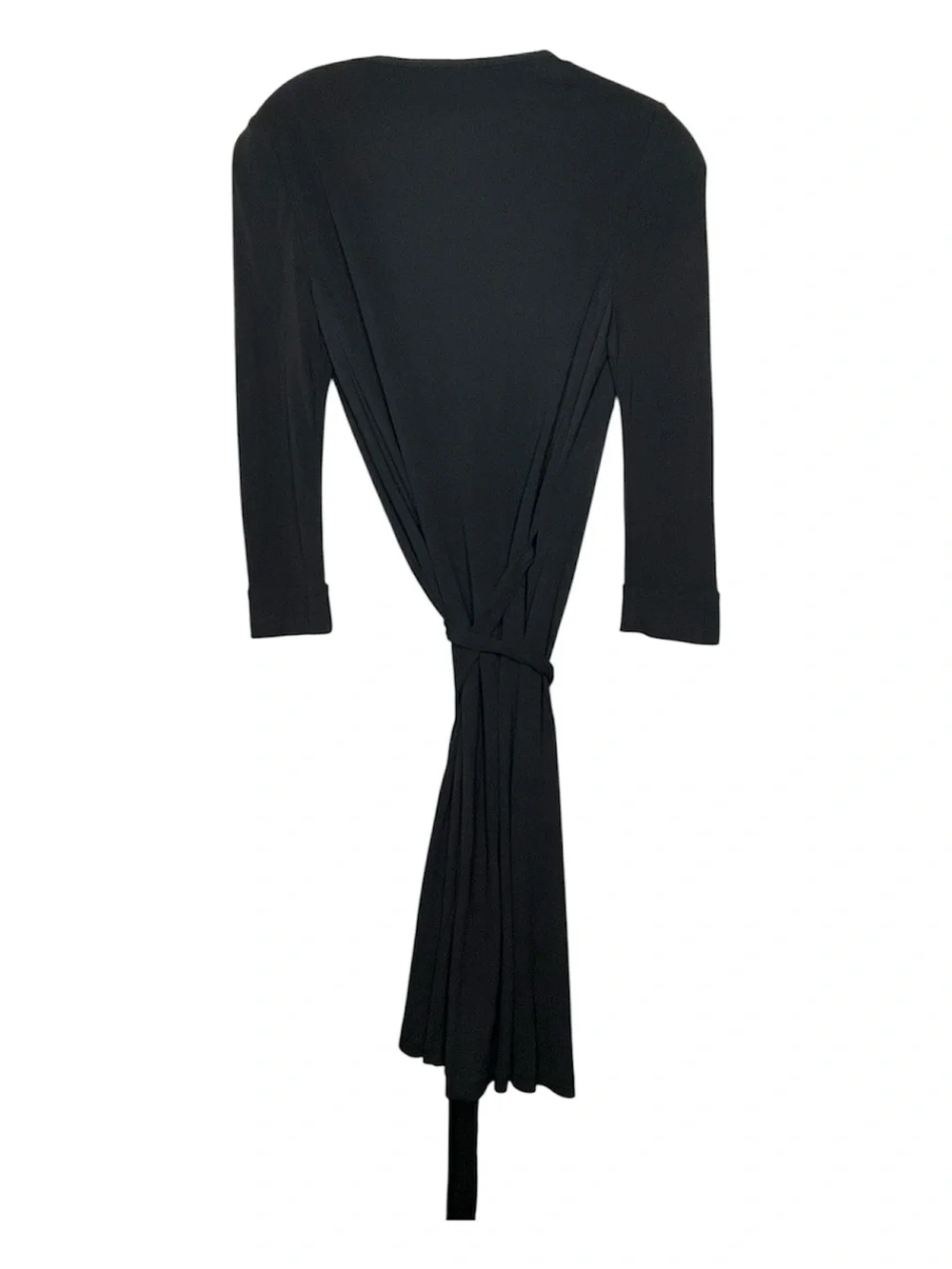 Diane Von Furstenberg Julian Two Black Wrap Dress with Tie Waist Sz 6 - Picture 3 of 7